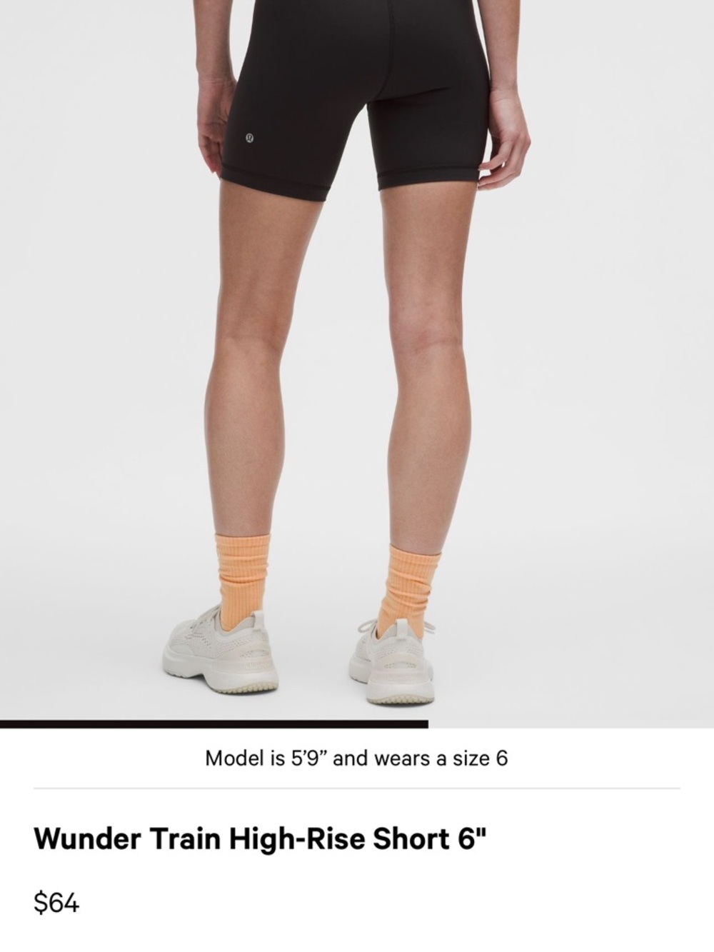 lululemon Wunder Train High-Rise Shorts - Black 6 inch seam